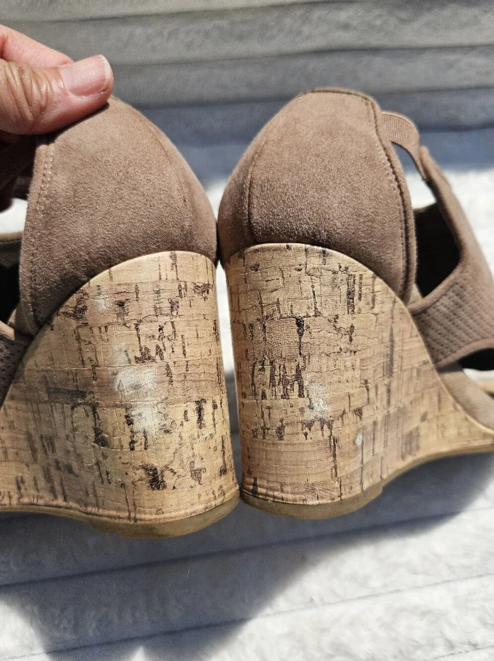 Life Stride Open Tow Wedge In Taupe Size 8